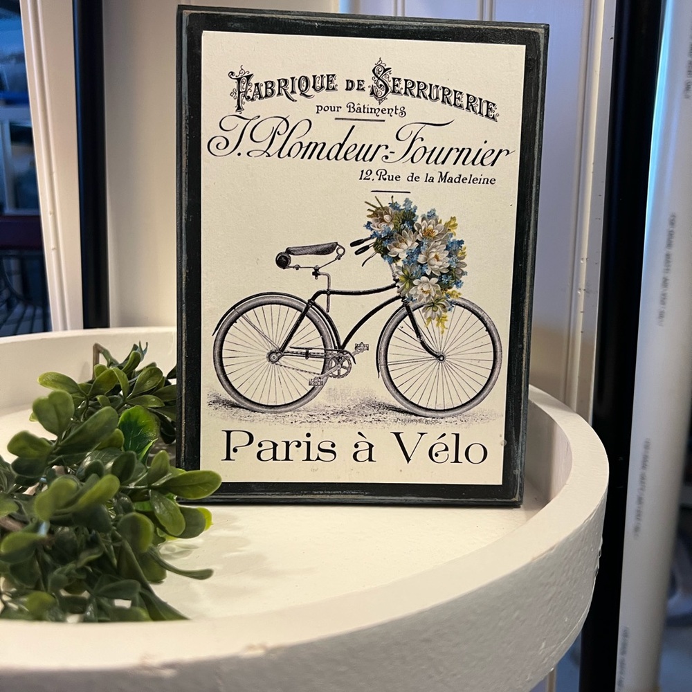 Paris à Vélo Decorative Sign